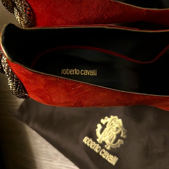 Roberto Cavalli red velvet heels - Picture 2 of 2